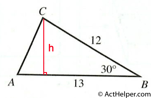 53. In the figure below, the given side lengths of AABC are in inches. What is the area, in square inches, of /ABC ?