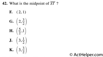 42. What is the midpoint of ST ?