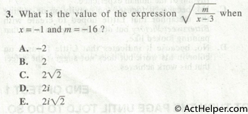3. What is the value of the expression when x = —1 and m = —16 ?
