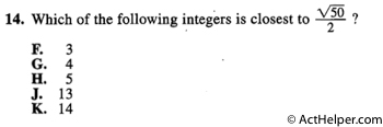 14. Which of the following integers is closest to