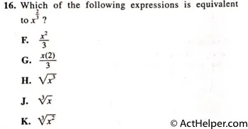 16. Which of the following expressions is equivalent to x3 ?