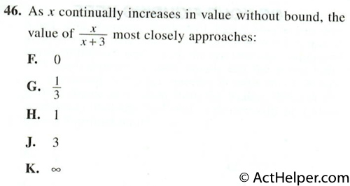 46. As x continually increases in value without bound, the