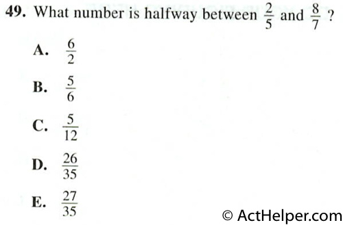 49. What number is halfway between and