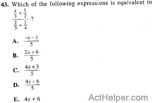 43. Which of the following expressions is equivalent to