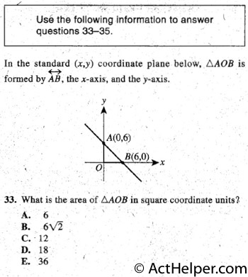 33 . What is the area of M(!B in square coordinate units?,