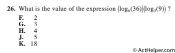 26. What is the value of the expression _log6(36)+_log3(9)+ ?